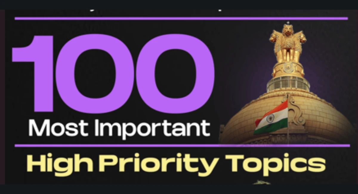 UPSC Prelims 2026 – 100 Most Important High-Priority Topics Backed by 16 Years of Analysis